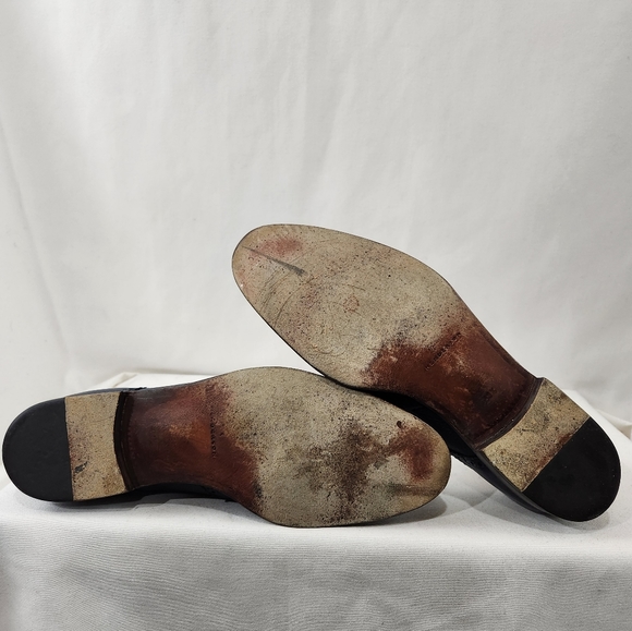 HENDERSON BARACCO Deer Leather Navy Blue Wingtip Derby Made Italy 43.5 IT / 10.5 - Picture 10 of 11